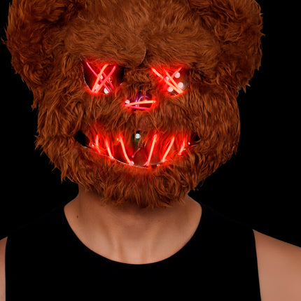 Halloween-Maske: Brauner Bär mit Licht