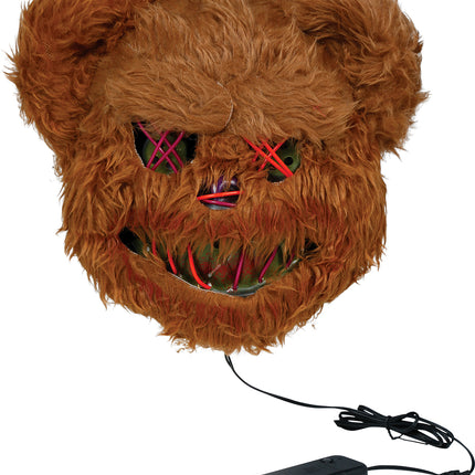 Halloween-Maske: Brauner Bär mit Licht