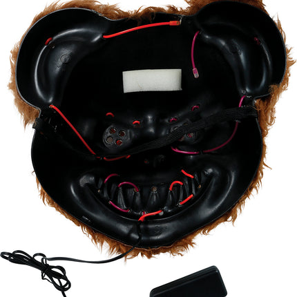 Halloween-Maske: Brauner Bär mit Licht