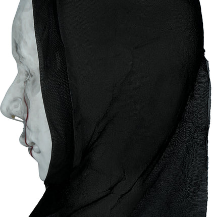 Halloween Masker Zwart Wit Killer Met Capuchon