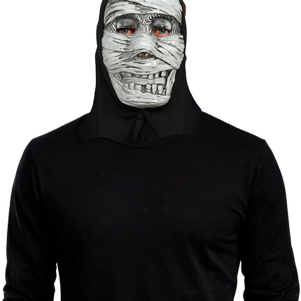 Halloween-Maske „Silberne Mumie“ mit Kapuze