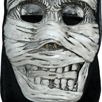Halloween-Maske „Silberne Mumie“ mit Kapuze