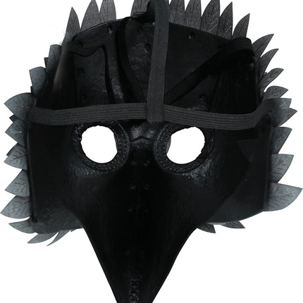 Halloween-Maske – Schwarz mit Vogelfedern