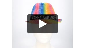 Hut Regenbogen 'Happy Birthday'