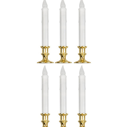 SET AUS 6 WEISSEN KERZEN MIT FLACKERNDEM LICHT UND TIMER 23 CM