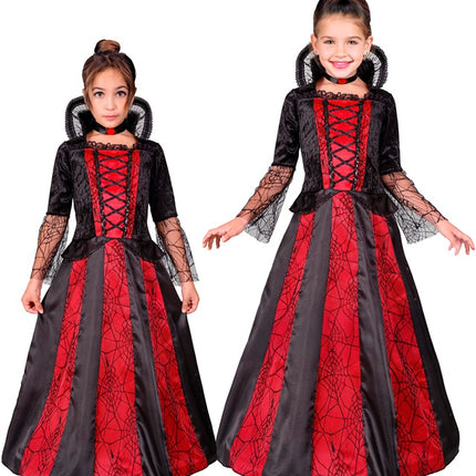 Kostüm Vampir Rot Schwarz Mädchen