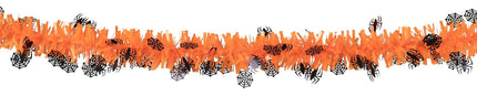 Halloween-Girlande, orange, mit Spinnen, 2 m