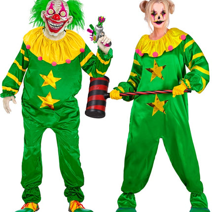Weltraum Horror Clown Grün Gelb