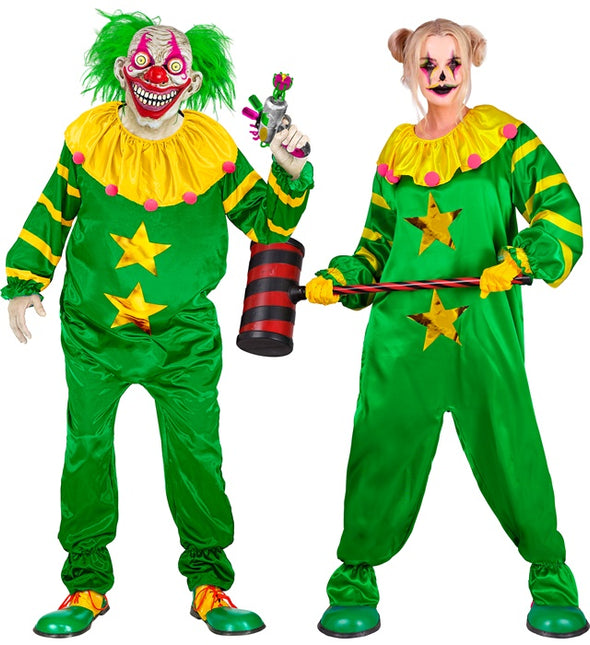 Weltraum Horror Clown Grün Gelb