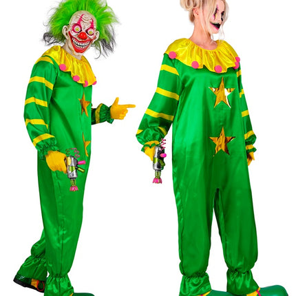 Weltraum Horror Clown Grün Gelb