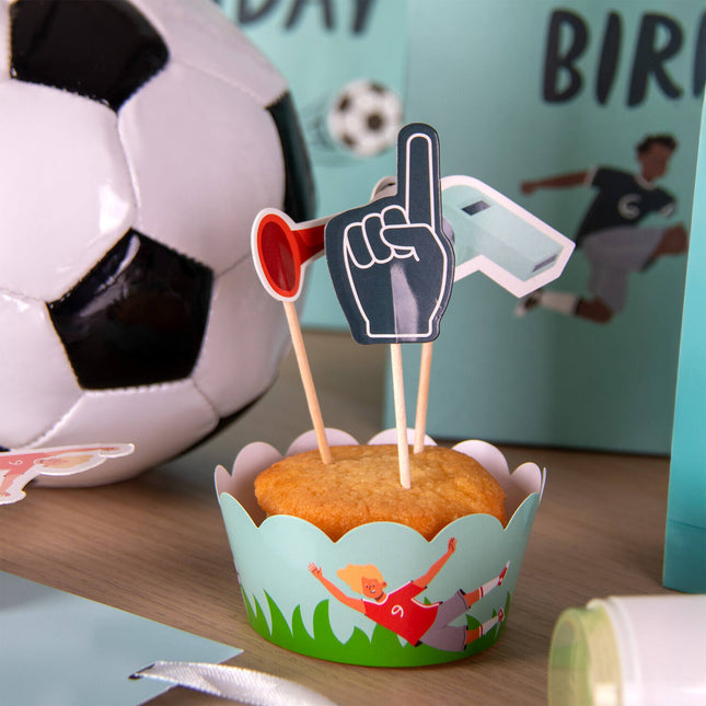 Fußball Cupcake Toppers 6 Stk.