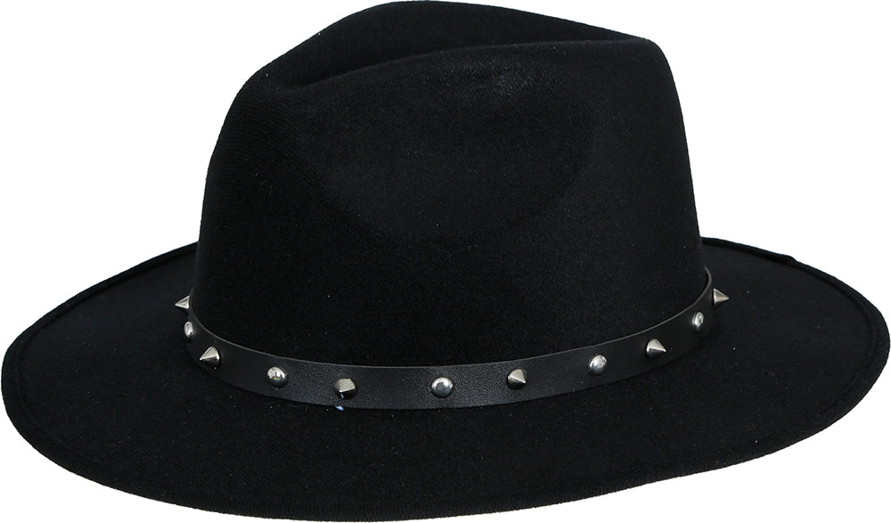 Schwarzer Filz-Cowboyhut mit Nieten, für Erwachsene