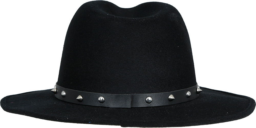 Schwarzer Filz-Cowboyhut mit Nieten, für Erwachsene