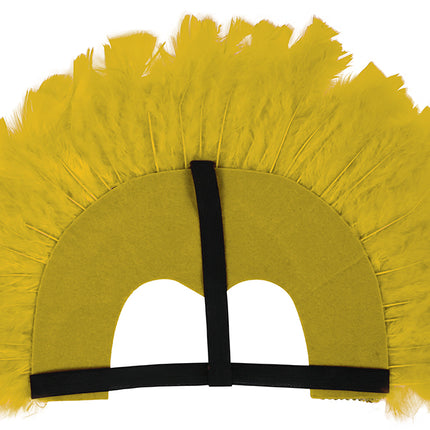 Kopfbedeckung mit Federn gelb