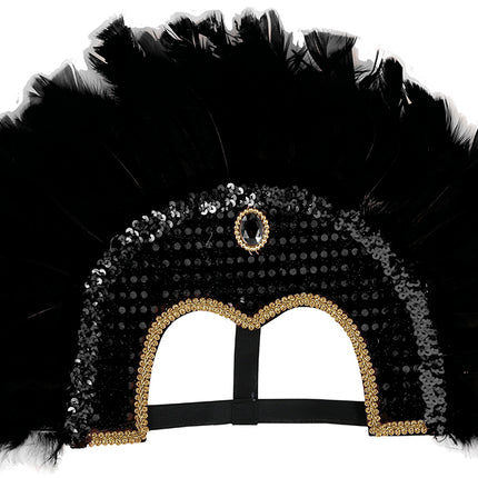 Feder Kopfbedeckung schwarz