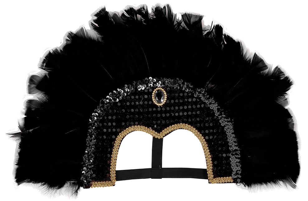 Feder Kopfbedeckung schwarz