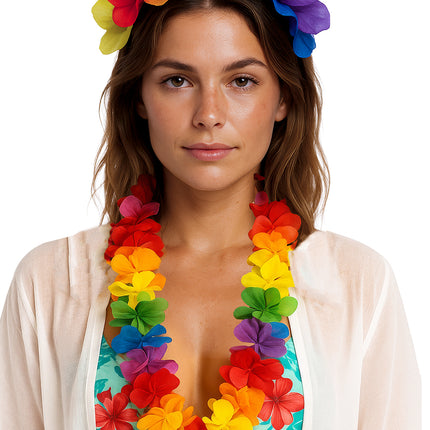 Buntes Blumenstirnband