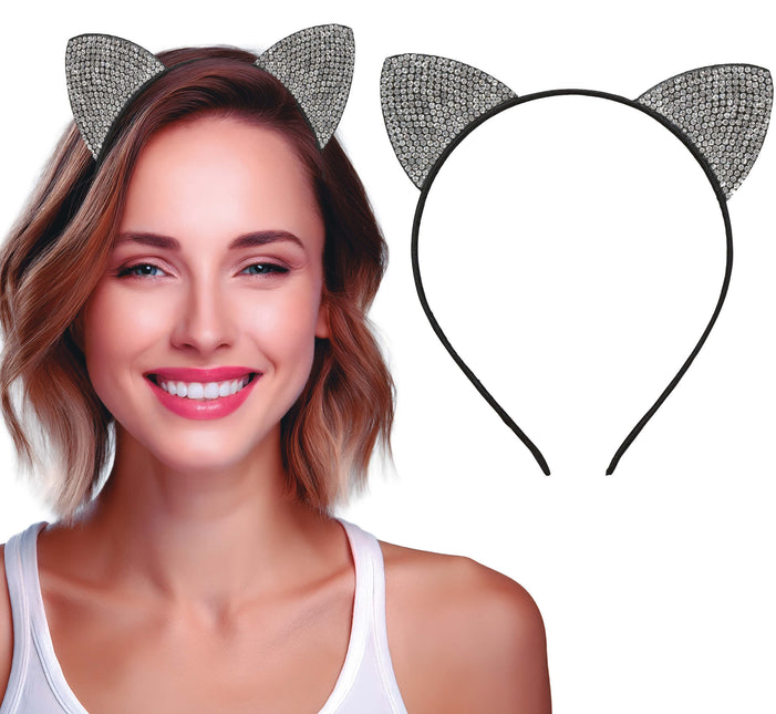 Katze Haarband Silber