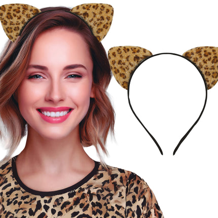 Haarband Leopard Braun/Gelb