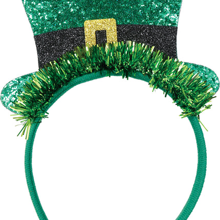 St. Patrick's Day Haarband mit Hut Glitter
