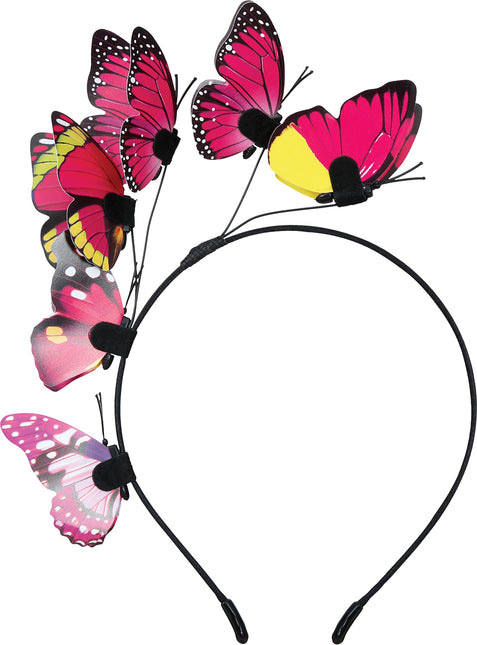 Schmetterling Haarband Schwarz Rosa