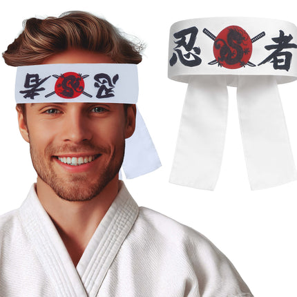 Karate Stirnband Weiß Rot