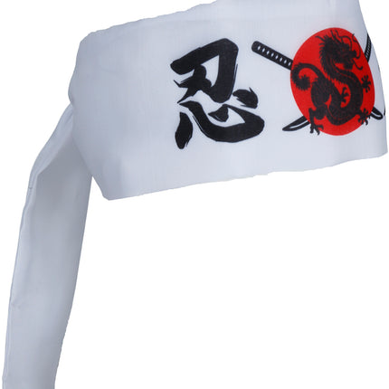 Karate Stirnband Weiß Rot