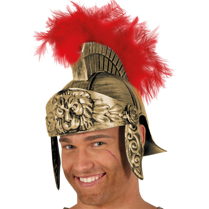 Römischer Helm Rot Gold Männer