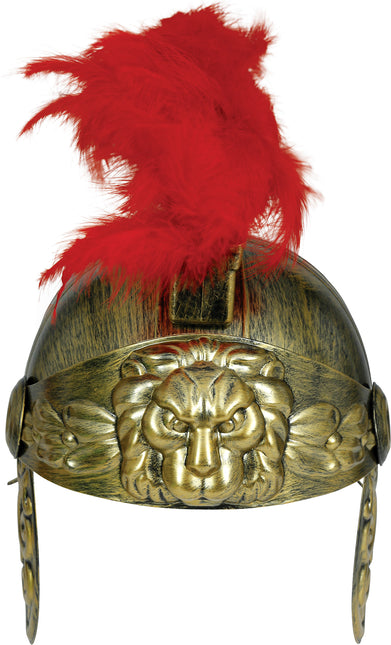 Römischer Helm Rot Gold Männer