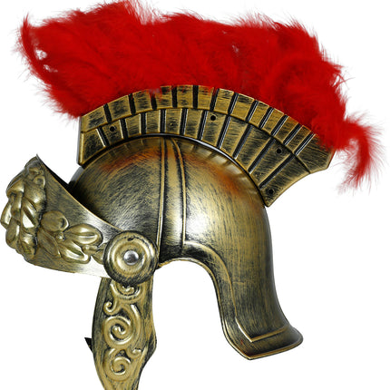 Römischer Helm Rot Gold Männer