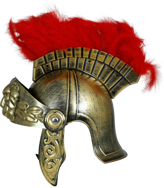 Römischer Helm Rot Gold Männer
