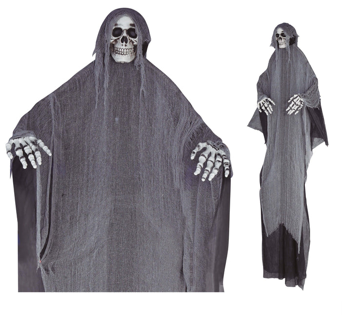 Graue Halloween Hängedekoration Skelett 3,2m