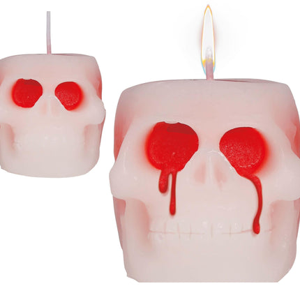 Halloween Kerze Blutiger Totenkopf 6cm