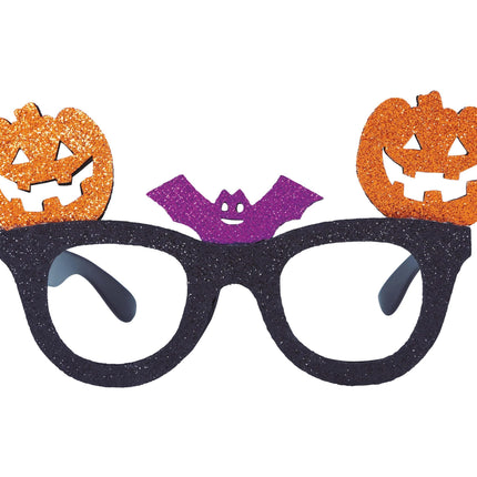 Halloween Brille Kürbis Glitzer