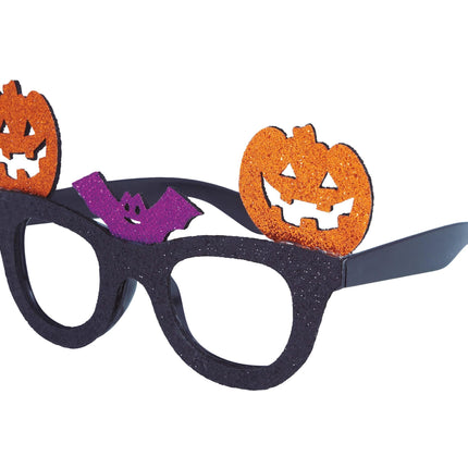 Halloween Brille Kürbis Glitzer
