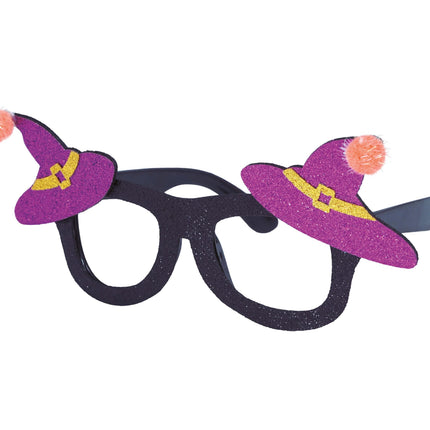 Halloween-Brille Hut Glitter