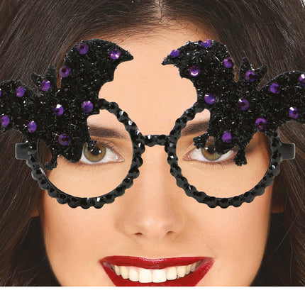 Halloween Brille Fledermaus Glitzer