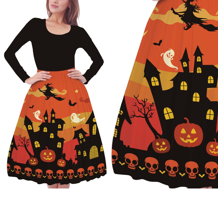 Orangefarbener Halloween-Rock