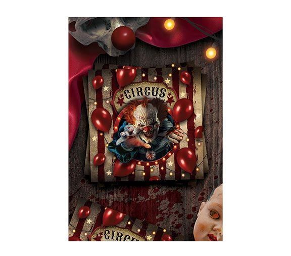 Halloween Servietten Clown 33cm 12 Stk.
