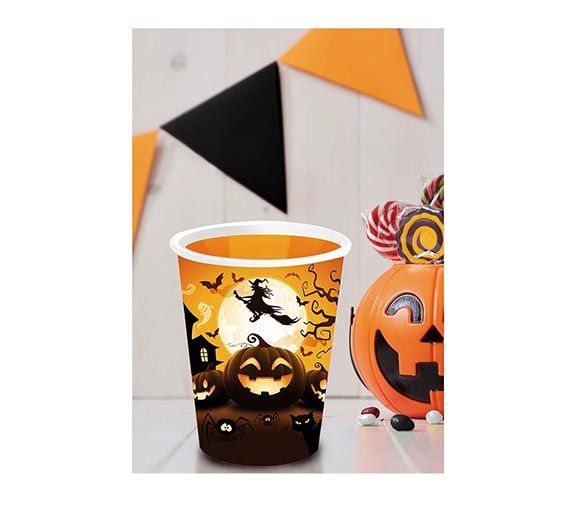 Halloween Becher Kürbis 240ml 6 Stk.