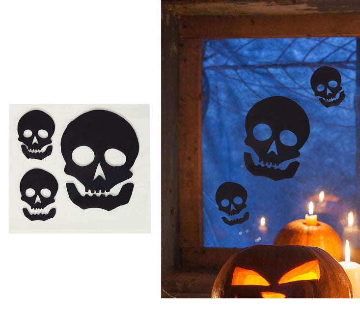 Halloween Fensterdekoration Totenkopf 25cm
