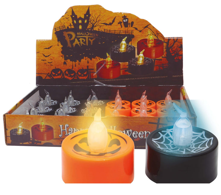 Halloween Fake-Kerzen mit Licht 4cm 24 Stk.