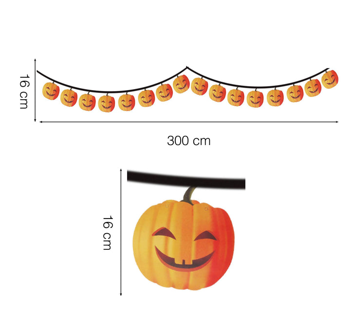 Halloween Girlande Kürbis 3m