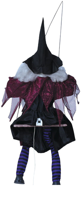 Halloween Hängende Dekoration Hexe auf Schaukel 1m