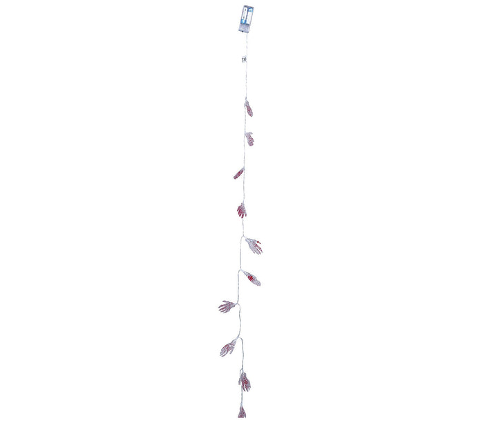 Halloween Lichtgirlande LED Skelett Hand 1,15m
