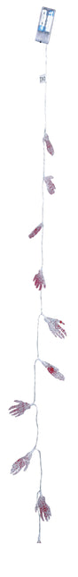Halloween Lichtgirlande LED Skelett Hand 1,15m