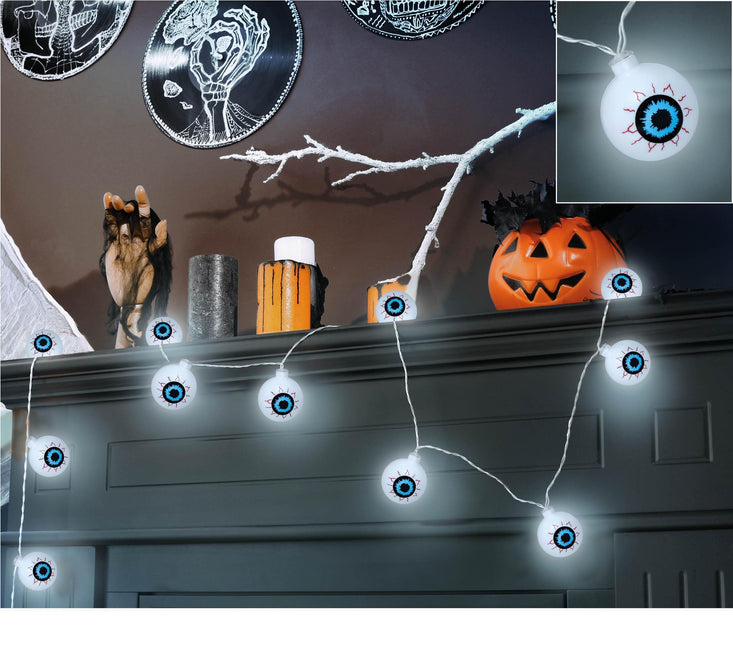 Halloween Lichtgirlande LED-Augen 1,3m