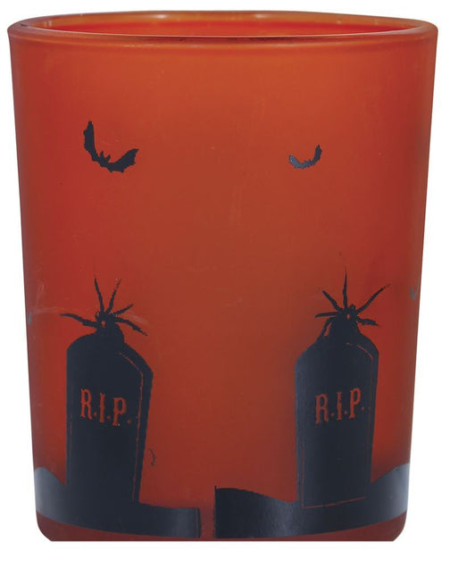 Orangefarbene Halloween-Tassen Happy Halloween