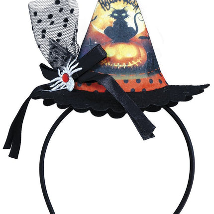 Halloween Haarband Mini Hexenhut Katze
