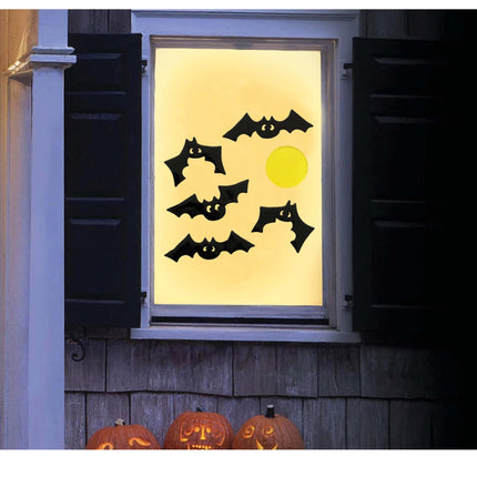 Halloween Fensterdekoration Fledermäuse
